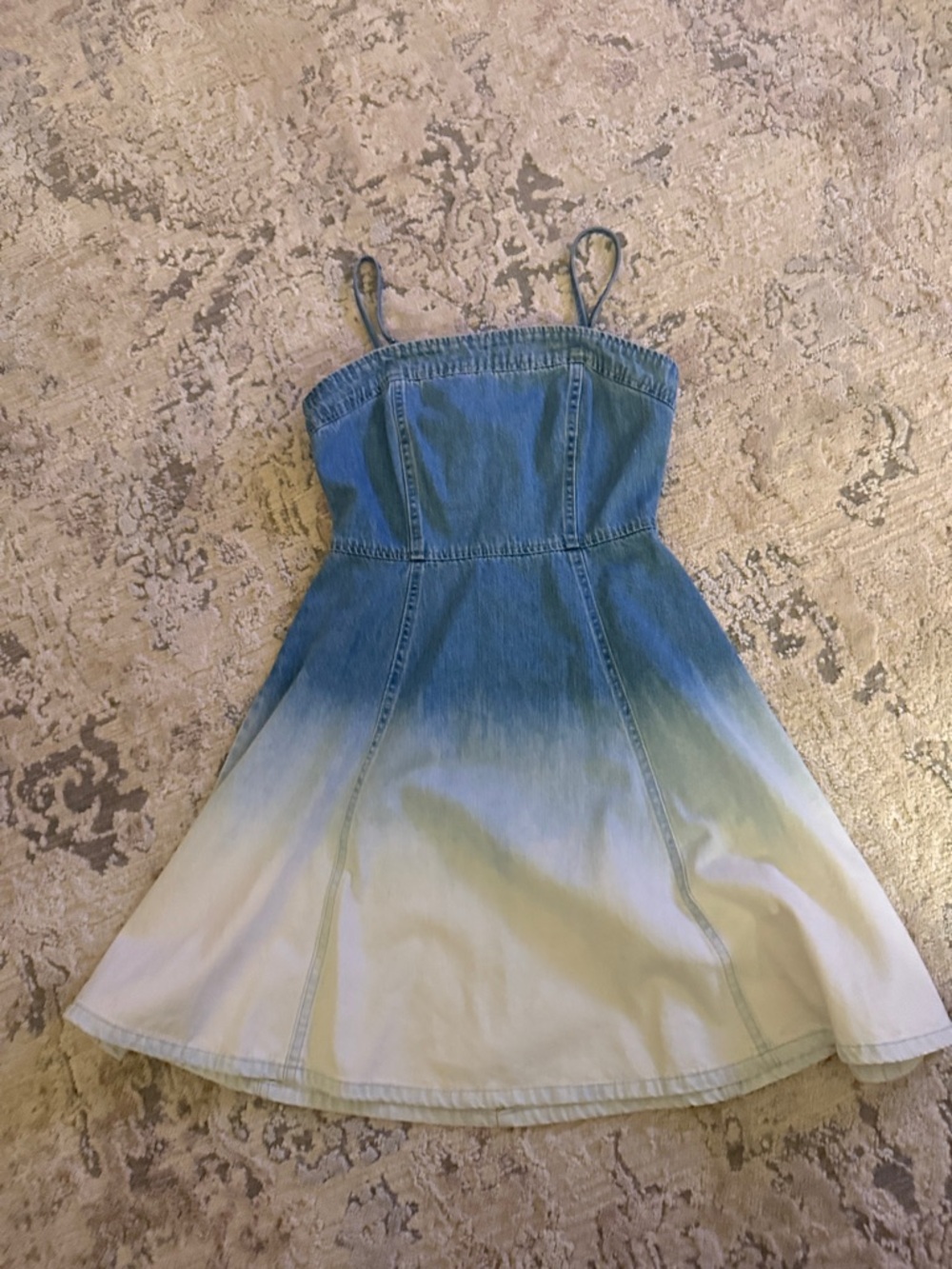 Flying Tomato Blue and White Ombre Denim Spaghetti Strap Dress
